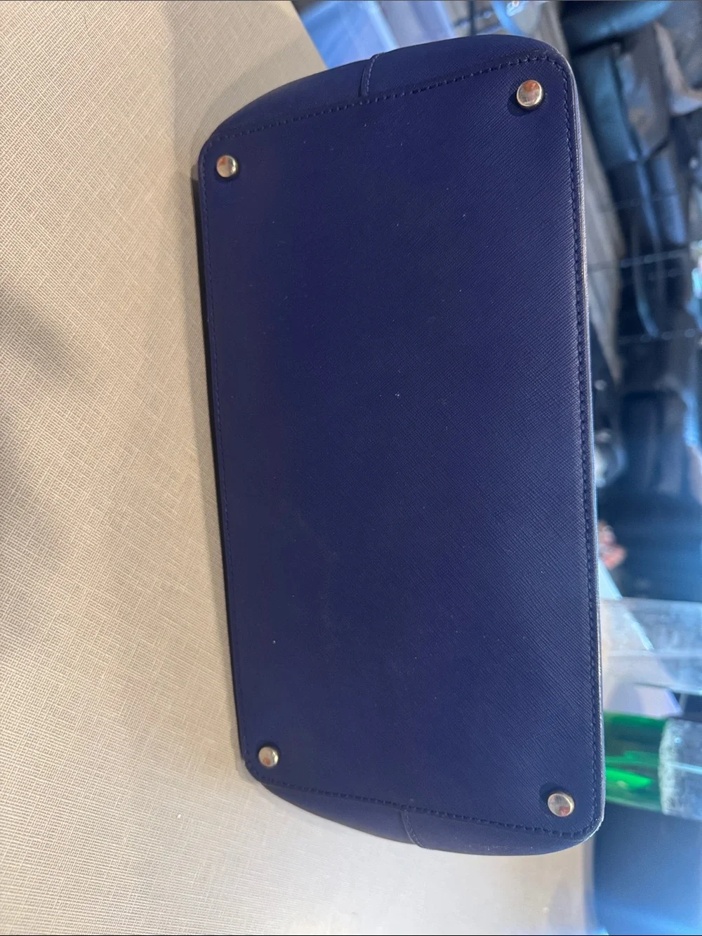 kate spade Cream and Blue Colorblock Leather Tote